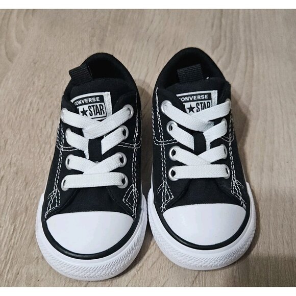 Converse All Star Infant Size 6 Black Low Top Canvas Sneakers Athletic Shoes - Picture 3 of 7